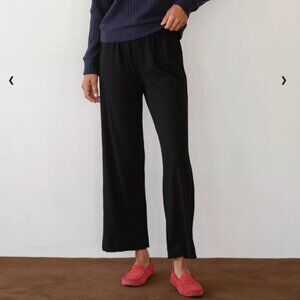 Donni The Baby Rib Scallop Pant Size Small Black